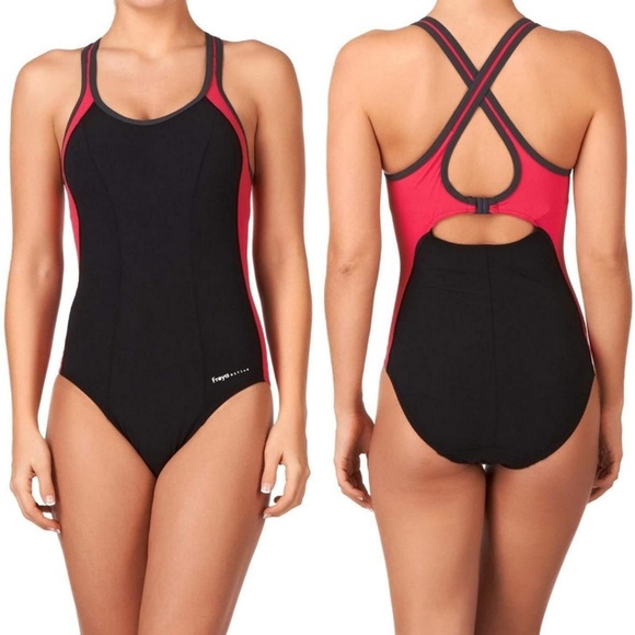 pink and black swimsuit